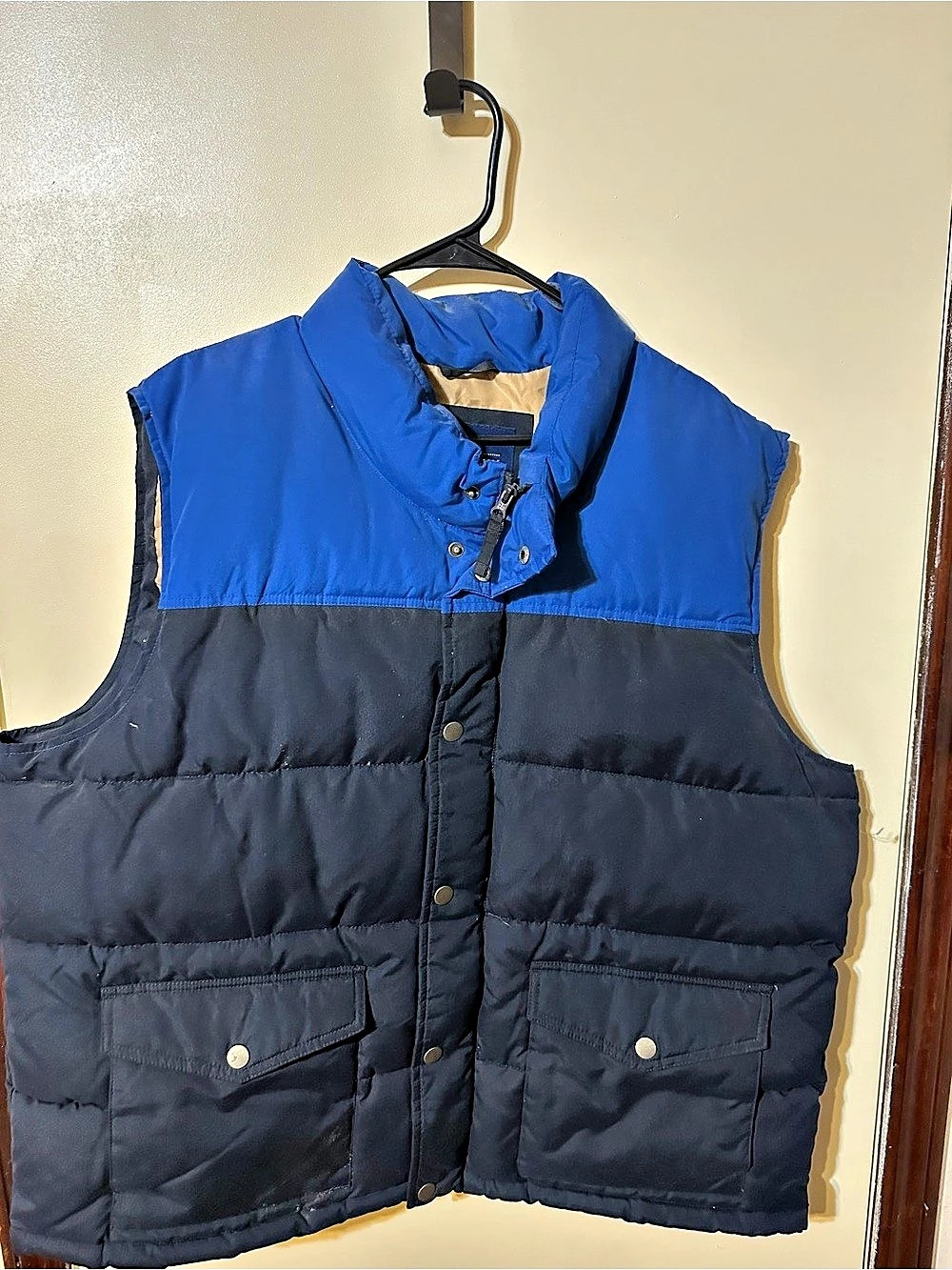 Old Navy Colorblock Puffer Vest Blue & Navy XL